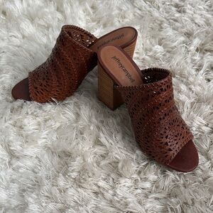 Jeffrey Campbell Dark Brown Cutout Mules